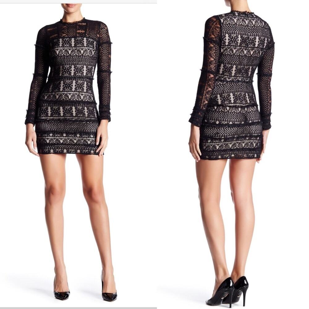 Parker Julie Black Lace Mini Dress